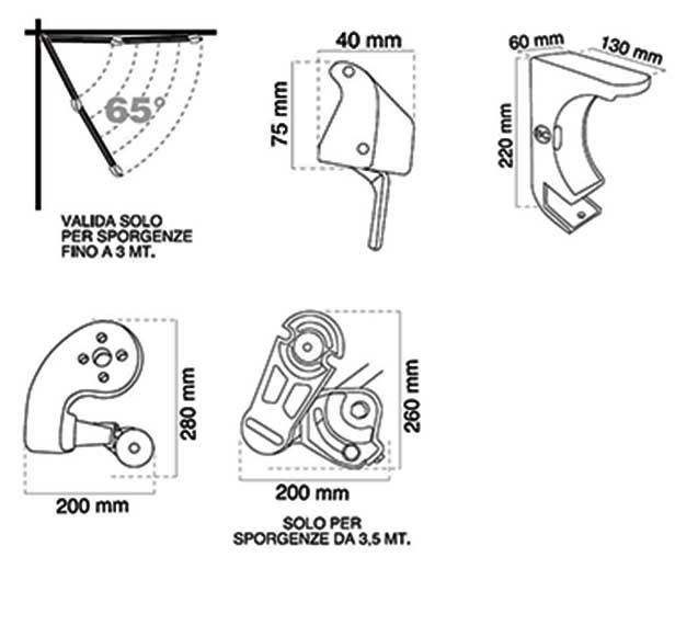 Tenda da sole a bracci Tempotest 8000 ST (con barra quadra)