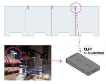 Scheda Clip di giunzione per due pannelli parafiato affiancati