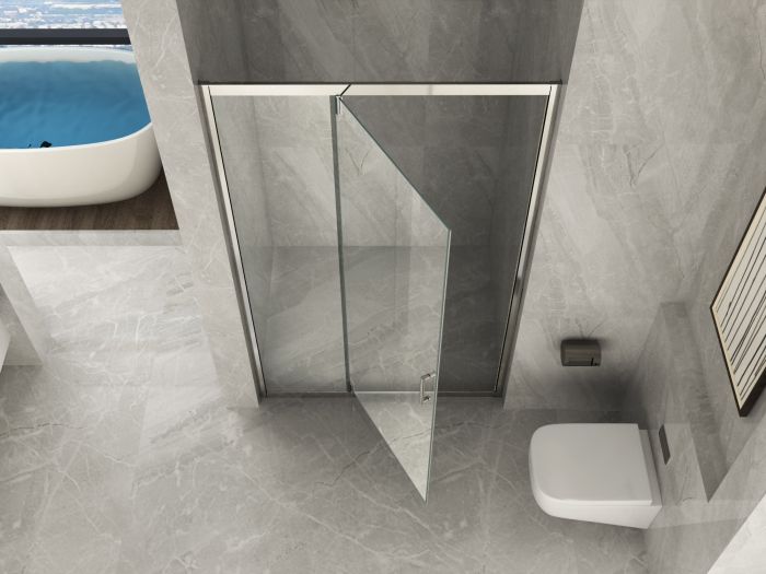 Porta doccia nicchia 70 cm cristallo trasparente doppio battente esterno -  Ebe